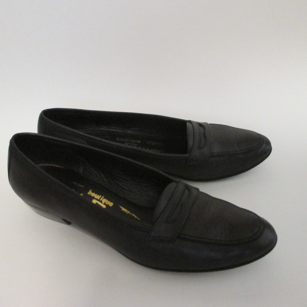 Salvatore Ferragamo Black Loafers Slip On 7 AA